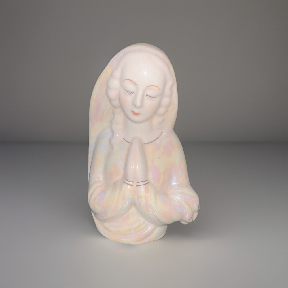 MadonnaPlanter HF Co. Japan vintage 1950s  ceramic hand painted mid century